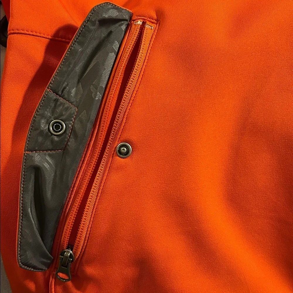 Under Armour Storm Vibrant Orange Zip-Up Jacket With Hood and Pockets Size M